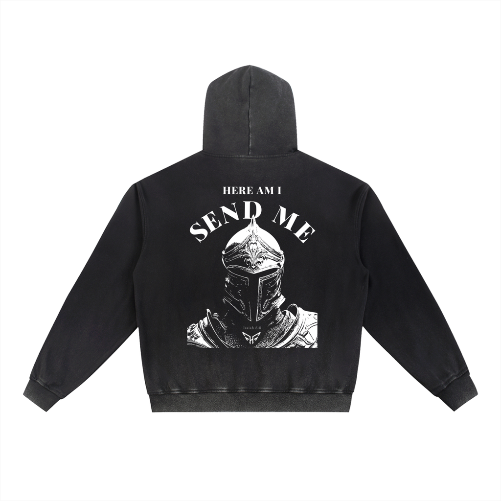 Vintage Washed Gradient Fleece Hoodie