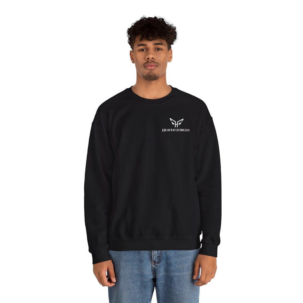 Crewneck Heavyweight Sweatshirt — "Here Am I Send Me" Heaven Forged Sword