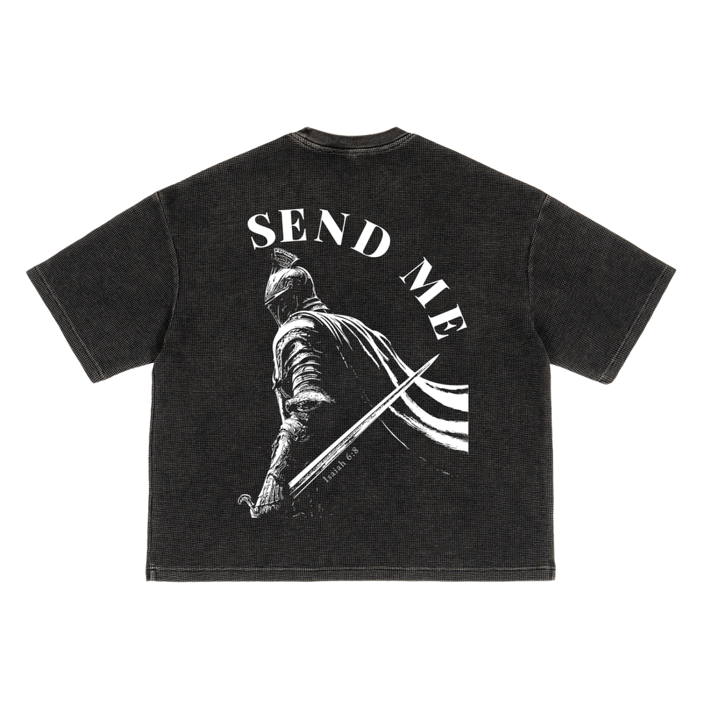 Send Me Textured Waffle Washed Boxy T-Shirt