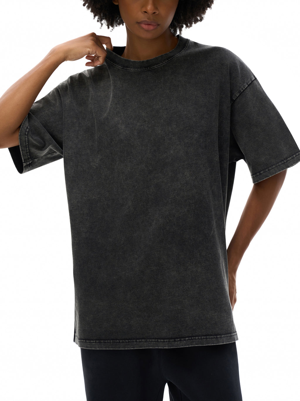 Snow Washed Oversized Cotton T-Shirt